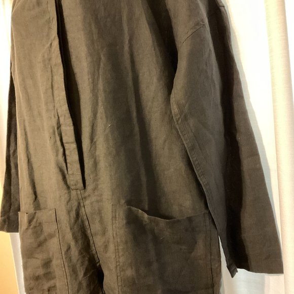 The Shanty Corporation Jumpsuit S Blue-Gray Button Front Long Sleeve Pockets - Picture 4 of 10